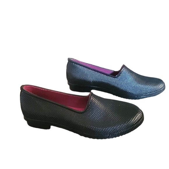 COUGAR RUBY RAIN SHOE black Waterproof rubber upper woman's size 10 cushioned - Picture 4 of 8